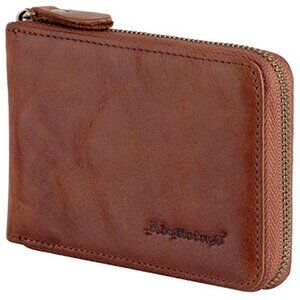 Men's Zipper‎ Wallet Leather Bifold Wallets Slim RFID Blocking